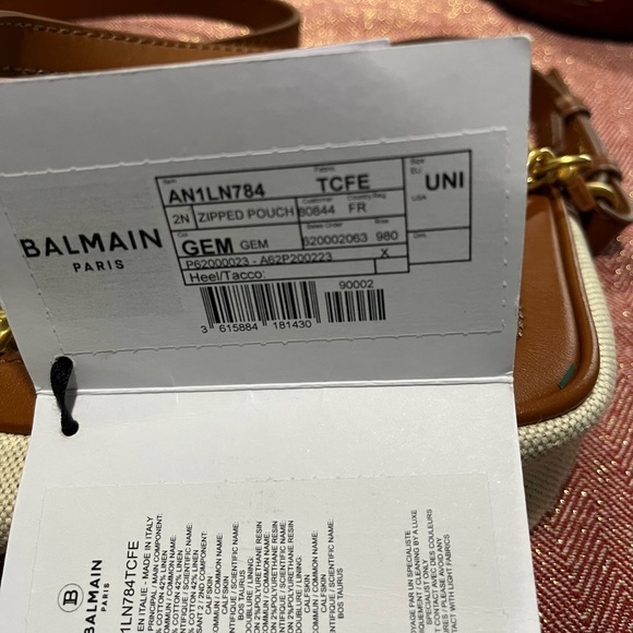 Balmain B-Army Canvas Pouch-On-Chain Beige - Picture 14 of 16